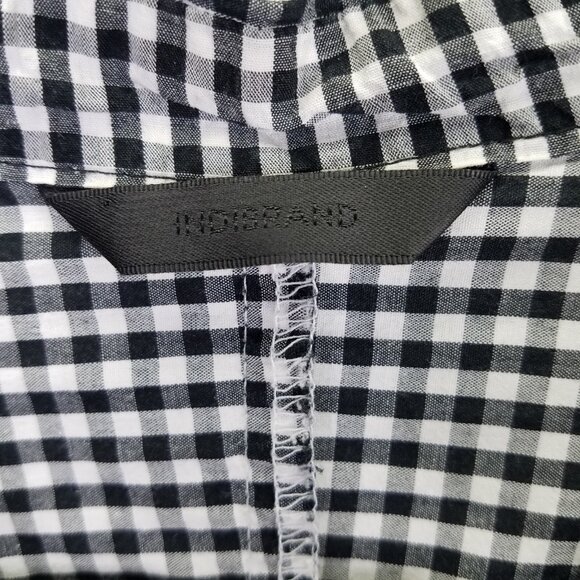 INDIBRAND Popover Blouse Women's L Collared Gingham Check Long Sleeve Cotton - Picture 9 of 14